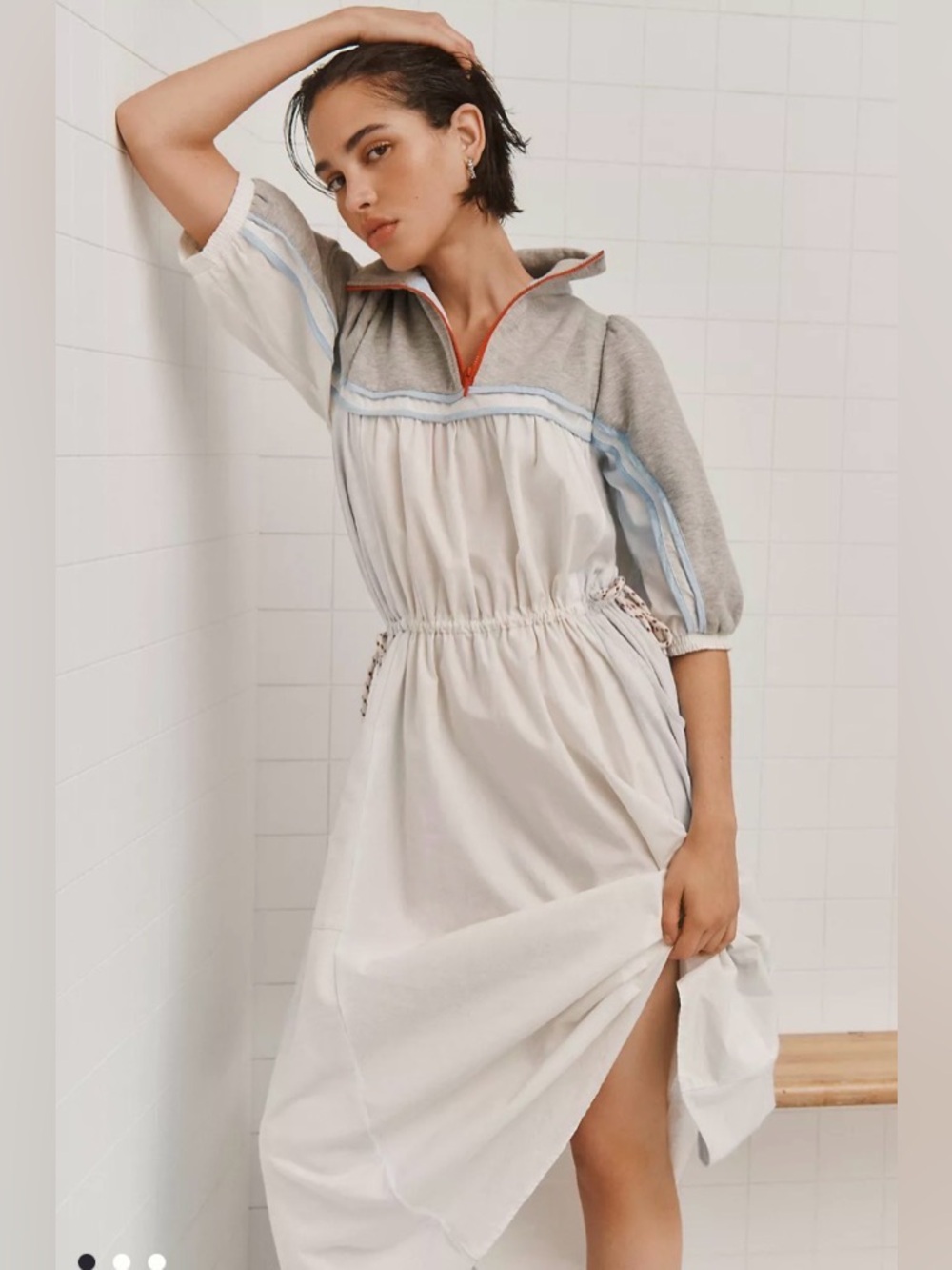 💜Anthropologie - Daily Practice Amplitude Drawstring Midi Dress | Size M